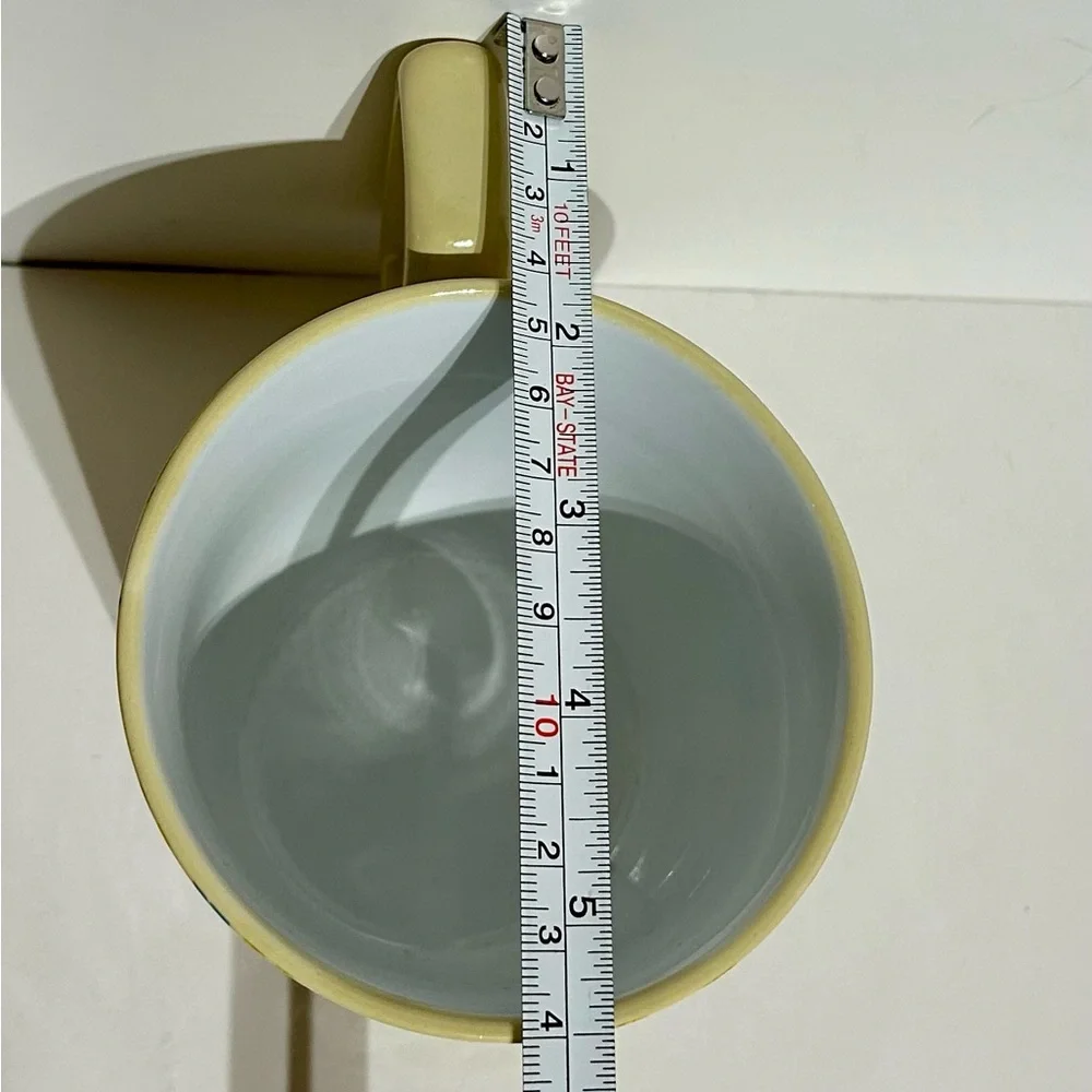 Coffee Mug Cup Ceramic Yellow Handle Floral Letter K Kirkland’s Home 4x5.5x4